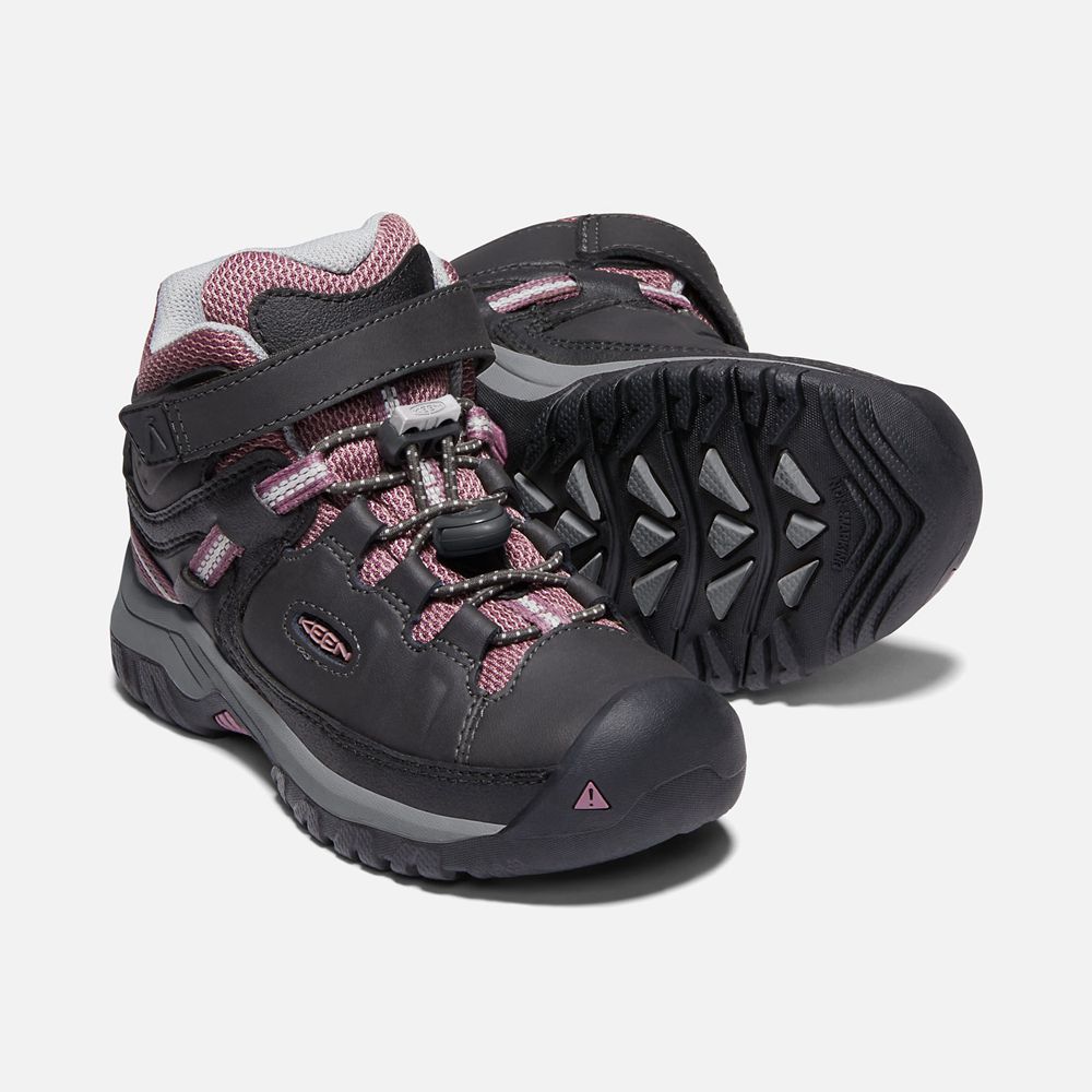 Botas de Seguridad Keen Mexico Negros/Rosas - Niños Targhee Waterproof - EQ8710934